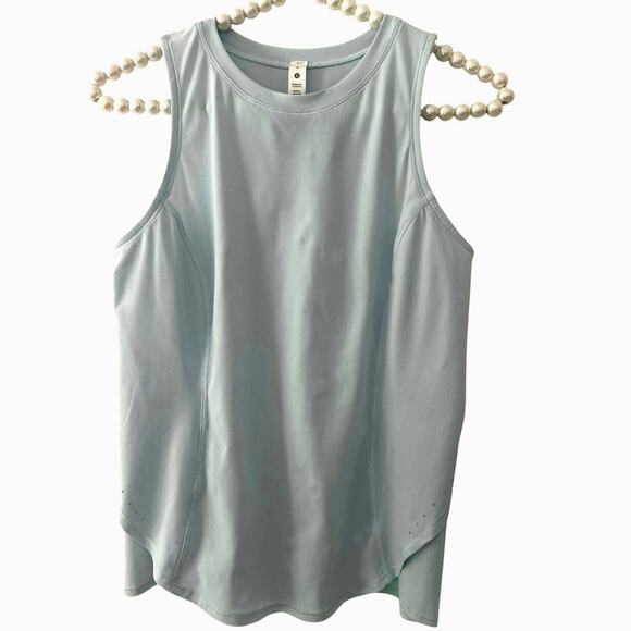 Lululemon light blue sleeveless top slit down Sz4 gym wear active lightweight - Picture 3 of 6